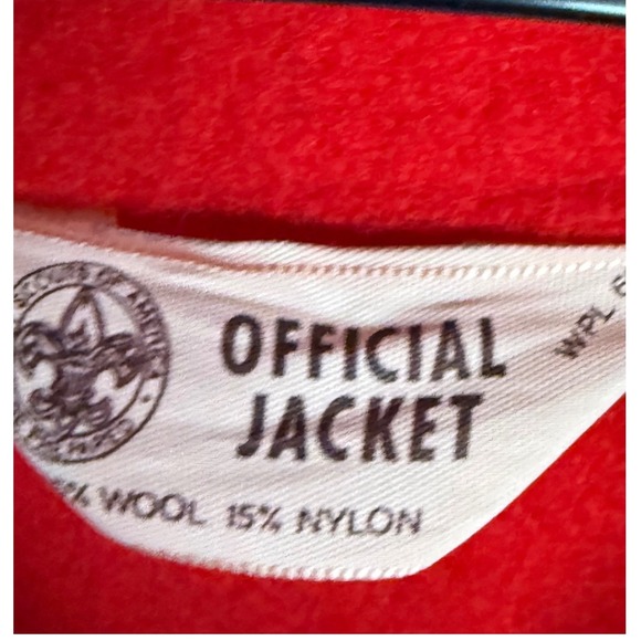 Vintage Boy Scouts of America BSA Red Wool Blend Jacket Shirt Size 40 Patch - Picture 2 of 9